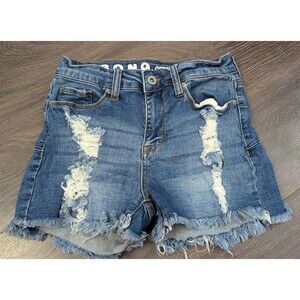 SONG Shorts Size 1 (25) Womens Curvy  Super High Rise Medium Blue Denim (619M)
